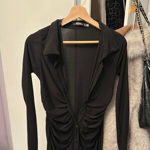 MISSGUIDED Black Ruched Dress